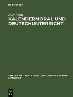 cover image of Kalendermoral und Deutschunterricht